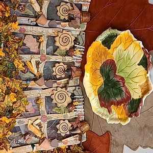 🍂WCL Harvest Leaves Multicolored Serveware  Platter or  Display Tray